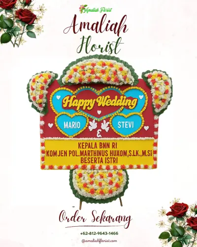 Karangan Papan Bunga Pernikahan di Manisrenggo